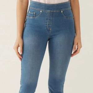 Bellini Blue Stretch Denim Capris